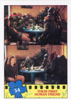 1990 Topps Teenage Mutant Ninja Turtles: The Movie #54 Their First Human Friend Front