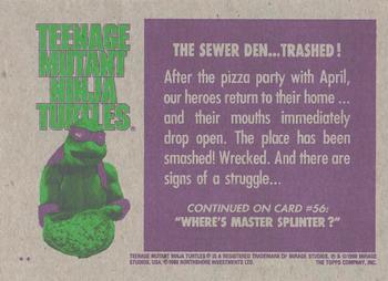 1990 Topps Teenage Mutant Ninja Turtles: The Movie #55 The Sewer Den ... Trashed! Back