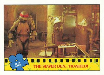 1990 Topps Teenage Mutant Ninja Turtles: The Movie #55 The Sewer Den ... Trashed! Front