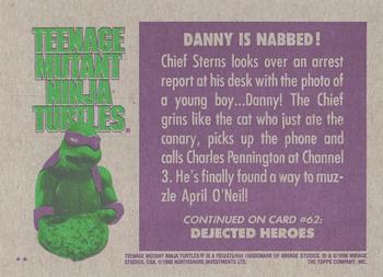 1990 Topps Teenage Mutant Ninja Turtles: The Movie #61 Danny is Nabbed! Back