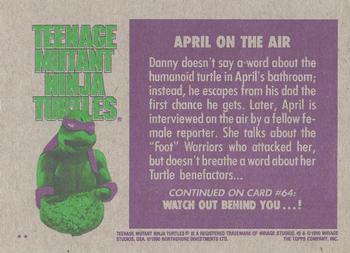 1990 Topps Teenage Mutant Ninja Turtles: The Movie #63 April on the Air Back