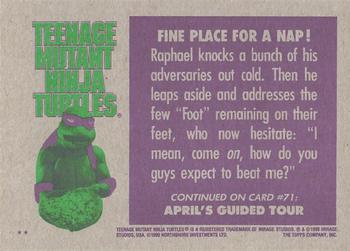 1990 Topps Teenage Mutant Ninja Turtles: The Movie #70 Fine Place for a Nap! Back