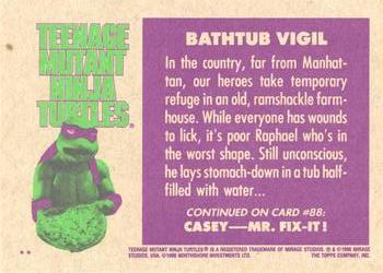 1990 Topps Teenage Mutant Ninja Turtles: The Movie #87 Bathtub Vigil Back
