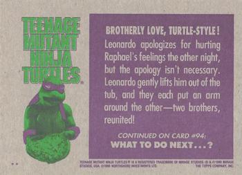 1990 Topps Teenage Mutant Ninja Turtles: The Movie #93 Brotherly Love, Turtle-Style! Back