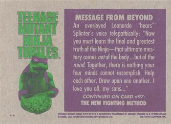 1990 Topps Teenage Mutant Ninja Turtles: The Movie #96 Message from Beyond Back