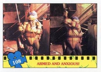 1990 Topps Teenage Mutant Ninja Turtles: The Movie #108 Armed and Anxious! Front