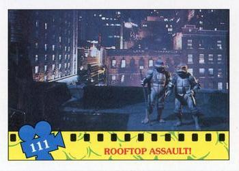 1990 Topps Teenage Mutant Ninja Turtles: The Movie #111 Rooftop Assault! Front