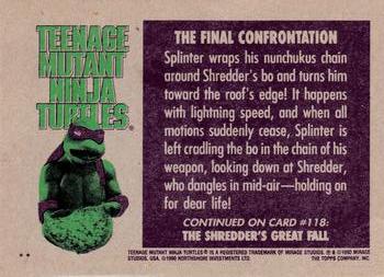 1990 Topps Teenage Mutant Ninja Turtles: The Movie #117 The Final Confrontation Back