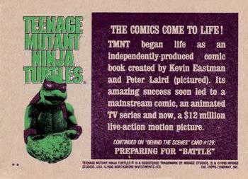 1990 Topps Teenage Mutant Ninja Turtles: The Movie #128 The Comics Come to Life! Back