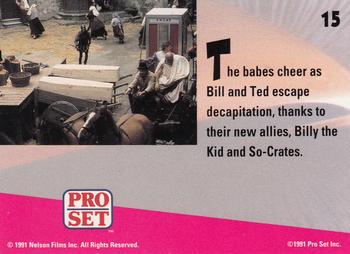 1991 Pro Set Bill & Ted's Most Atypical Movie Cards #15 The babes cheer as Bill and Ted escape Back