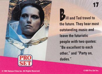 1991 Pro Set Bill & Ted's Most Atypical Movie Cards #17 Bill and Ted travel to the future. Back