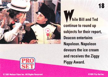 1991 Pro Set Bill & Ted's Most Atypical Movie Cards #18 While Bill and Ted continue to round up subjects Back