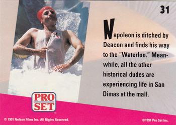 1991 Pro Set Bill & Ted's Most Atypical Movie Cards #31 Napoleon is ditched by Deacon and finds his way to Back