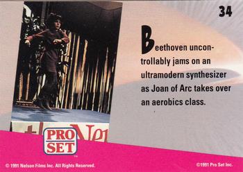 1991 Pro Set Bill & Ted's Most Atypical Movie Cards #34 Beethoven uncontrollably jams on an ultramodern Back
