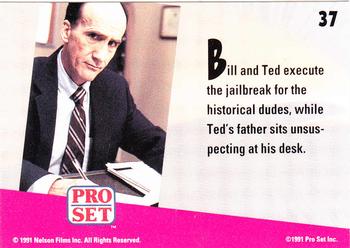 1991 Pro Set Bill & Ted's Most Atypical Movie Cards #37 Bill and Ted execute the jailbreak for the historical Back