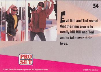 1991 Pro Set Bill & Ted's Most Atypical Movie Cards #54 Evil Bill and Ted reveal that their mission is to Back