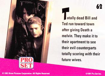 1991 Pro Set Bill & Ted's Most Atypical Movie Cards #62 Totally dead Bill and Ted run toward town Back