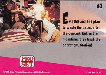 1991 Pro Set Bill & Ted's Most Atypical Movie Cards #63 Evil Bill and Ted plan to waste the babes after Back