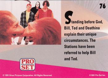 1991 Pro Set Bill & Ted's Most Atypical Movie Cards #76 Standing before God, Bill, Ted and Deathina Back