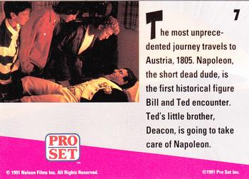 1991 Pro Set Bill & Ted's Most Atypical Movie Cards #7 The most unprecedented journey travels to Austria, 1805 Back