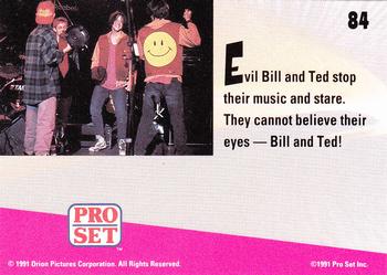 1991 Pro Set Bill & Ted's Most Atypical Movie Cards #84 Evil Bill and Ted stop their music and stare Back