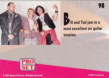 1991 Pro Set Bill & Ted's Most Atypical Movie Cards #98 Bill and Ted jam in a most excellent Back