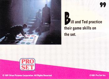 1991 Pro Set Bill & Ted's Most Atypical Movie Cards #99 Bill and Ted practice their game skills Back