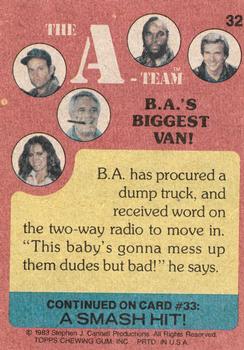 1983 Topps The A-Team #32 B.A.'s Biggest Van! Back