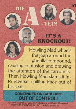 1983 Topps The A-Team #51 It's a Knockout! Back