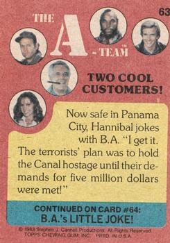 1983 Topps The A-Team #63 Two Cool Customers! Back