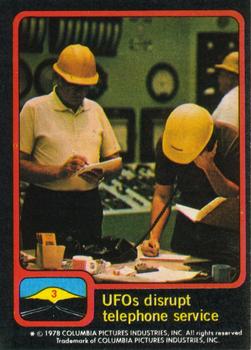 1978 Topps Close Encounters of the Third Kind #3 UFO's disrupt telephone service Front