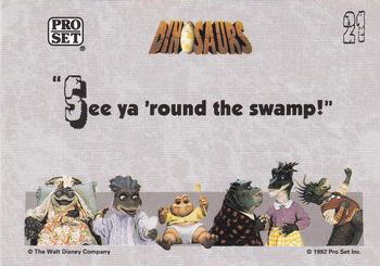 1992 Pro Set Dinosaurs #21 See ya 'round the swamp! Back