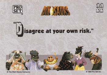 1992 Pro Set Dinosaurs #22 Disagree at your own risk. Back