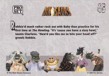 1992 Pro Set Dinosaurs #45 The Howling (Robbie & Baby) Back