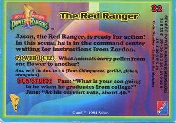 1994 Collect-A-Card Mighty Morphin Power Rangers (Hobby) #32 The Red Ranger Back