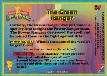 1994 Collect-A-Card Mighty Morphin Power Rangers (Hobby) #37 The Green Ranger Back