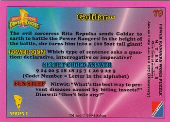 1994 Collect-A-Card Mighty Morphin Power Rangers (Hobby) #79 Goldar Back