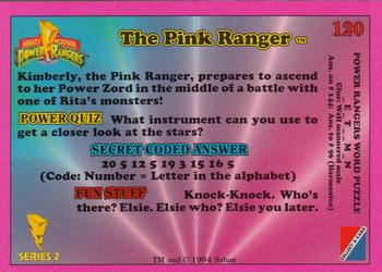 1994 Collect-A-Card Mighty Morphin Power Rangers (Hobby) #120 The Pink Ranger Back