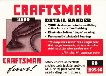 1995-96 Craftsman #28 Detail Sander Back