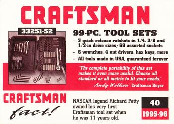 1995-96 Craftsman #40 Tool Set Back
