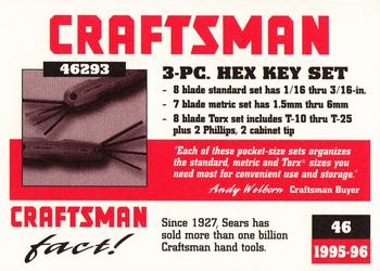 1995-96 Craftsman #46 Hex Keys Back