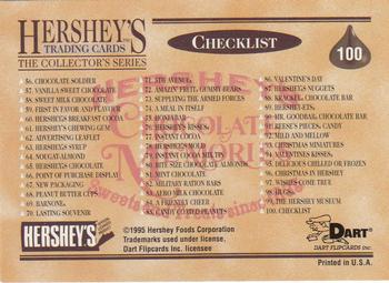 1995 Dart 100 Years of Hershey's #100 Checklist Back