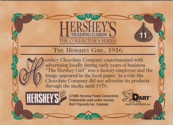 1995 Dart 100 Years of Hershey's #11 The Hershey Girl, 1916 Back