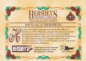 1995 Dart 100 Years of Hershey's #1 100 Years of Hershey's Back