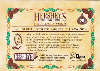 1995 Dart 100 Years of Hershey's #20 Le Roi de Chocolate Tablets, ca 1896-1905 Back