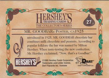 1995 Dart 100 Years of Hershey's #27 Mr. Goodbar Poster, ca 1925 Back