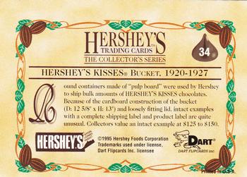 1995 Dart 100 Years of Hershey's #34 Hershey's Kisses Bucket, 1920-1927 Back