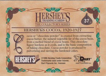 1995 Dart 100 Years of Hershey's #37 Hershey's Cocoa, 1920-1927 Back