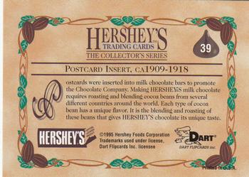 1995 Dart 100 Years of Hershey's #39 Postcard Insert, ca 1909-1918 Back