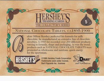 1995 Dart 100 Years of Hershey's #5 National Chocolate Tablets, ca 1895-1900 Back